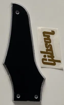 FOR FIT GIBSON FIREBIRD TRUSS ROD COVER+GOLD DECAL GUITAR PICKGUARD 5 PLY BLACK