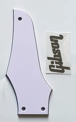 FOR FIT GIBSON FIREBIRD TRUSS ROD COVER+SILVER DECAL GUITAR PICKGUARD WHITE