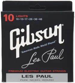 GIBSON LES PAUL ELECTRIC GUITAR STRINGS .010 TO .046 PURE NICKEL WOUND