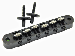 TUNE-O-MATIC M4 BRIDGE W/ ROLLER SADDLES FOR GIBSON LES PAUL, SG, GRETSCH BLACK