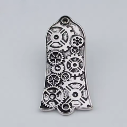 SILVER METAL TRUSS ROD COVER FOR GIBSON LES PAUL GUITARS, MECHANICAL GEAR