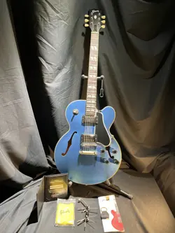 GIBSON MEMPHIS EX275 THINLINE ELECTRIC GUITAR WITH CASE SATIN ICE BLUE