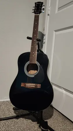 BLACK 34-INCH ACOUSTIC BEGINNER GUITAR