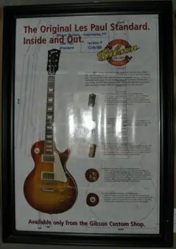 ?? 2003 GIBSON CUSTOM SHOP BRW LES PAUL HISTORIC REISSUE POSTER 24X36 PROMO