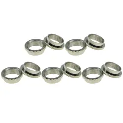 NICKEL 10PCS DEEP ROUND NUT FINE KNURL FITS GIBSON/SWITCHCRAFT TOGGLE SWITCHES