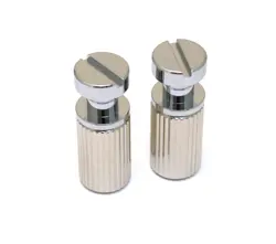 (2) CHROME SAE STOP TAILPIECE STUDS W/BODY INSERTS FOR USA GIBSON TP-0455-010