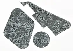 ZEBRA STRIPE LP PICKGUARD & BACK PLATE SWITCH CAVITY COVERS FOR GIBSON LES PAUL