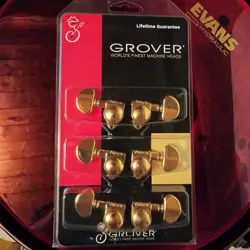 NEW- GROVER 502 LOCKING TUNERS GOLD  3X3  GIBSON LES PAUL