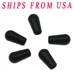 SET OF 5 SAE 8-32 GUITAR TOGGLE SWITCH TIPS CAP FOR GIBSON/SWITCHCRAFT BLACK