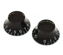 PK-0140-023 (2) BLACK BELL KNOBS FOR GIBSON GUITAR USA & CTS SPLIT SHAFT POTS