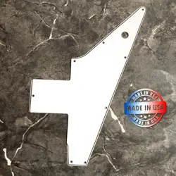 NEW 3 PLY WHITE/BLACK/WHITE WIDE BEVEL PICKGUARD FOR GIBSON EXPLORER OPTION 1