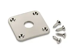 SCHALLER CURVED INPUT JACK PLATE FOR GIBSON LES PAUL GUITAR - NICKEL - 15190100