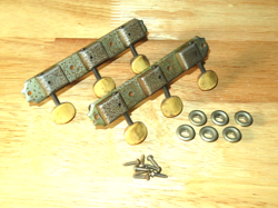 GIBSON 1966 KLUSON NICKEL DELUXE SINGLE LINE TUNERS W/ WHITE OVAL KEYS