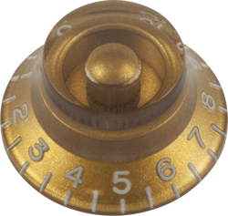 CE TOP HAT CONTROL KNOB, GIBSON STYLE, EMBOSSED NUMBERS, GOLD, SINGLE