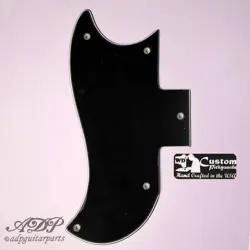 BLACK 3PLY LEFTY HALFFACE PICKGUARD FOR GIBSON SG 1961-1970 VINTAGE PRODUCTION