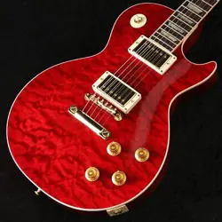 GIBSON CUSTOM SHOP 1959 LES PAUL STANDARD 5A QUILT TOP TRANS RED GROSS