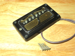 HARMONY 1968 DEARMOND CHROME GOLD FOIL S/MUSTACHE WIDE NECK PICKUP