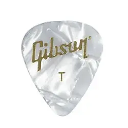 GIBSON WHITE PEARL PICK THIN GUITAR PICKS 12 DISC SET