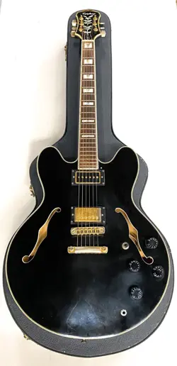 GIBSON SHERATON BLACK ELECTRIC GUITAR W/ HARD CASE HEAR IT VIDEO!