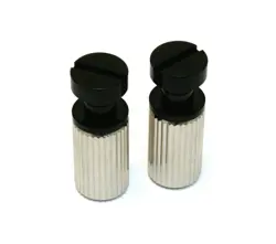 (2) BLACK SAE STOP TAILPIECE STUDS W/BODY INSERTS FOR USA GIBSON TP-0455-003