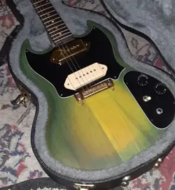 1970'S GIBSON SG II REFINISHED WITH HARDSHELL CASE