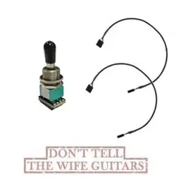 EMG B348 SOLDERLESS GIBSON & LES PAUL TOGGLE SWITCH 3 POS NA COMPACT BLACK TIP