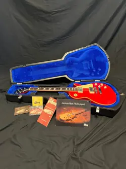 1985 GIBSON LES PAUL STANDARD GUITAR RARE FERRARI RED W/ORIGINAL CHAINSAW-NICE!