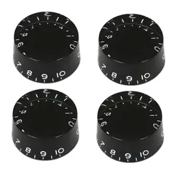 4 VINTAGE-STYLE SPEED KNOBS BLACK INCHSIZE 24 SPLINES SHAFT FOR GIBSON LP SG