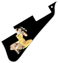 PICKGUARD PICK GUARD  COMPATIBLE WITH GIBSON LES PAUL GUITAR PIN UP 6 BK