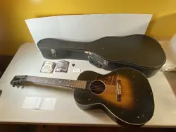RARE GUITAR CONTINENTAL MUSIC CROMWELL GIBSON KALAMAZOO KG-14 ACOUSTIC CASE 40S3