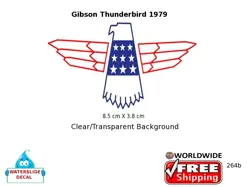 GIBSON THUNDERBIRD GUITAR HEADSTOCK DECAL WATERSLIDE RESTORATION INLAY LOGO 264B