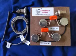 PREWIRED KIT GIBSON EPIPHONE LES PAUL SHORT SHAFT POTS ORANGE DROP CAPS SWITCH