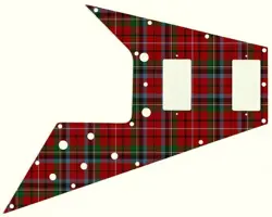 GIBSON FLYING V PICKGUARD FOR '67 RE-ISSUE CUSTOM GUITAR GRAPHICAL TARTAN 2