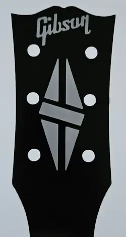 GUITAR HEADSTOCK LOGOS & SPLIT DIAMOND,  SILVER DIE-CUT VINYL  GIBSON