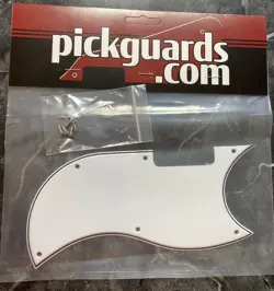 3 PLY WHITE WIDE BEVEL PICKGUARD FOR GIBSON SG BASS STANDARD & FADED MODELS