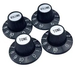 NEW VOLUME & TONE BLACK WITCH HAT KNOBS FOR USA SPLIT SHAFT POTS GIBSON EPIPHONE