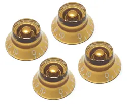 GOLD TOP HAT BELL KNOBS COMPATIBLE WITH GIBSON LES PAUL ELECTRIC GUITAR (SET ...