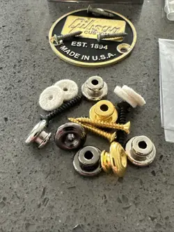GUITAR PARTS LOT (TUNERS, HUMBUCKERS, SWITCH TIPS, KNOBS, PICKGUARD,ETC)