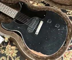 GIBSON CUSTOM SHOP MURPHY LAB 1960 LES PAUL JUNIOR DOUBLE CUT REISSUE EBONY ULTR