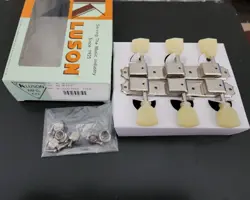 KLUSON 3 PER PLATE DOUBLE LINE TUNERS W KEYSTONE BUTTONS FITS GIBSON,KAY & EPI