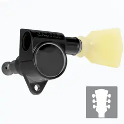 NEW GROVER 102 ROTOMATIC TUNERS PLASTIC KEYSTONE BUTTONS FITS GIBSON 3X3 - BLACK