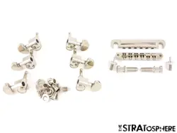 GIBSON EPIPHONE ES-339 TUNE-O-MATIC BRIDGE & GROVER TUNERS HARDWARE SET NICKEL