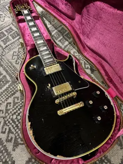 GIBSON CUSTOM SHOP M2M 1968 LES PAUL CUSTOM REISSUE HEAVY AGED ANTIQUE EBONY