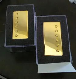 GIBSON 490R & 498T HUMBUCKER PICKUP SET GOLD NECK & BRIDGE