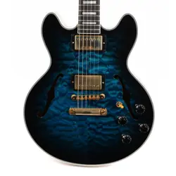 GIBSON CUSTOM SHOP CS-356 QUILT TOP BLUE BURST USED