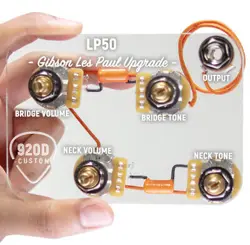 920D LP50-L PRE-WIRED WIRING HARNESS KIT WITH LONG SHAFTS FOR GIBSON LES PAUL