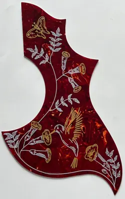 SELF ADHENSIVE ACOUSTIC GUITAR PICKGUARD FIT FOR GIBSON HUMMINGBIRD RED TORTOISE