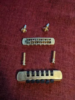 SCHALLER VINTAGE - GIBSON FINE TUNING STOP TAILPIECE AND TOM BRIDGE