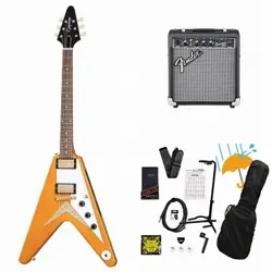 EPIPHONE INSPIRED BY GIBSON CUSTOM 1958 KORINA FLYING V WH PG AGED NATURAL FENDE