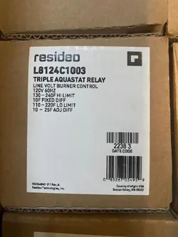 HONEYWELL  RESIDEO L8124C1003 TRIPLE AQUASTAT RELAY LINE VOLT BURNER CONTROL